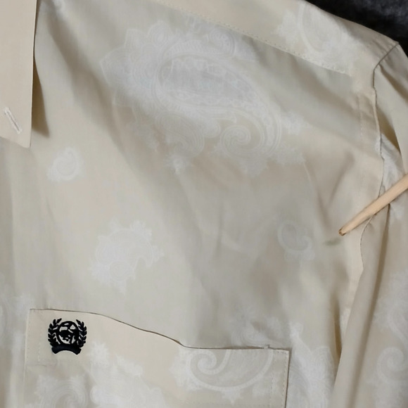 Cinch Paisley Shirt Mens Small Ivory Button Down Long Sleeve Western Cowboy Core - Picture 7 of 8